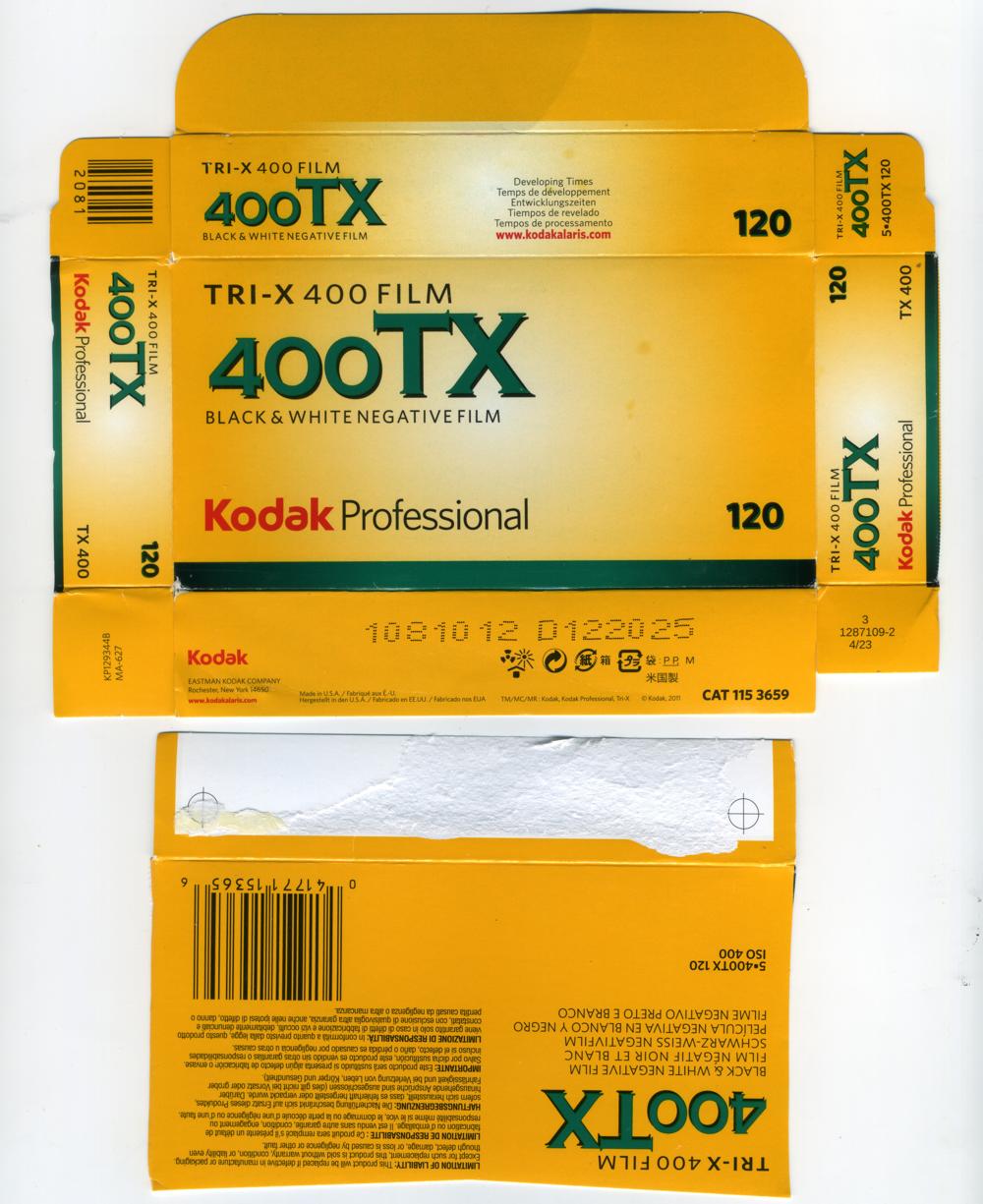 Kodak Tri-X 120 film_box_outside