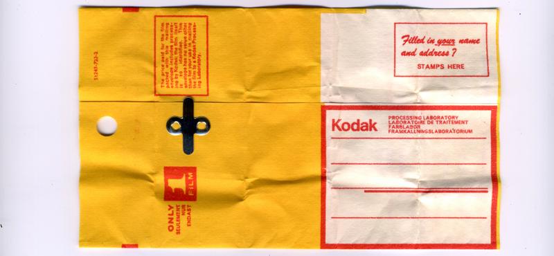 Kodak Kodachrome 35mm film box processing envelope
