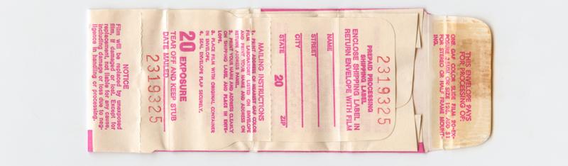 GAF Color Slide Film 126 film box processing envelope