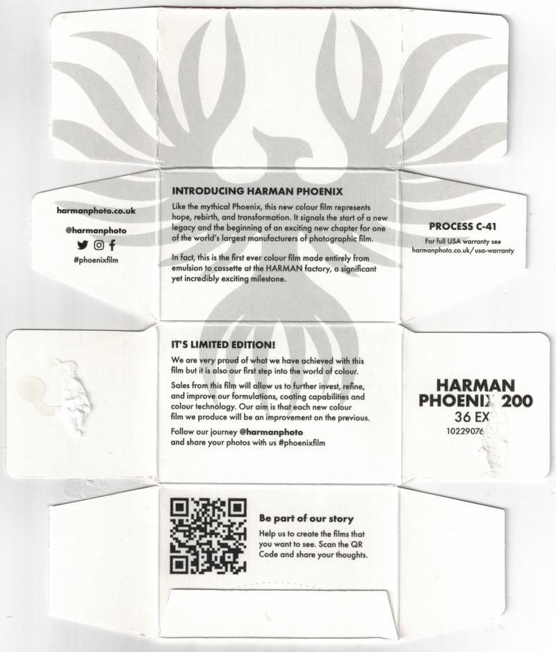 Harman Phoenix 35mm film box inside