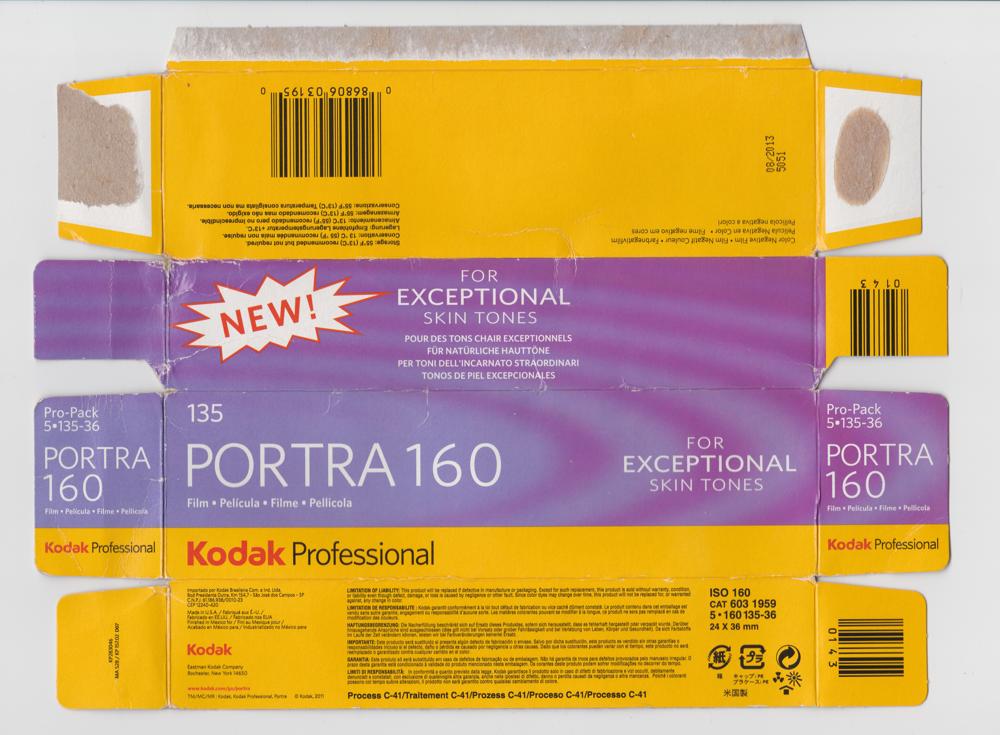 Kodak Portra 160 35mm film box outside