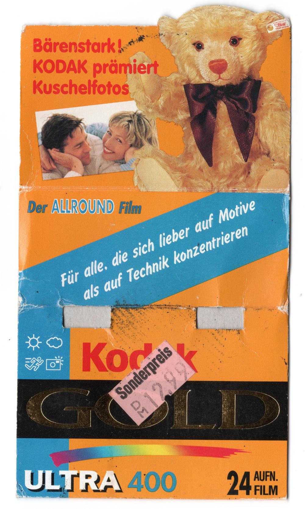 Kodak Gold Ultra 35mm film box outside