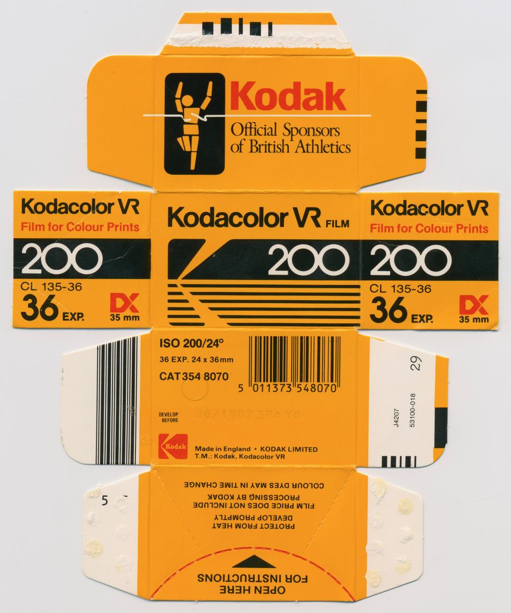 Kodak Kodacolor VR 35mm film box outside