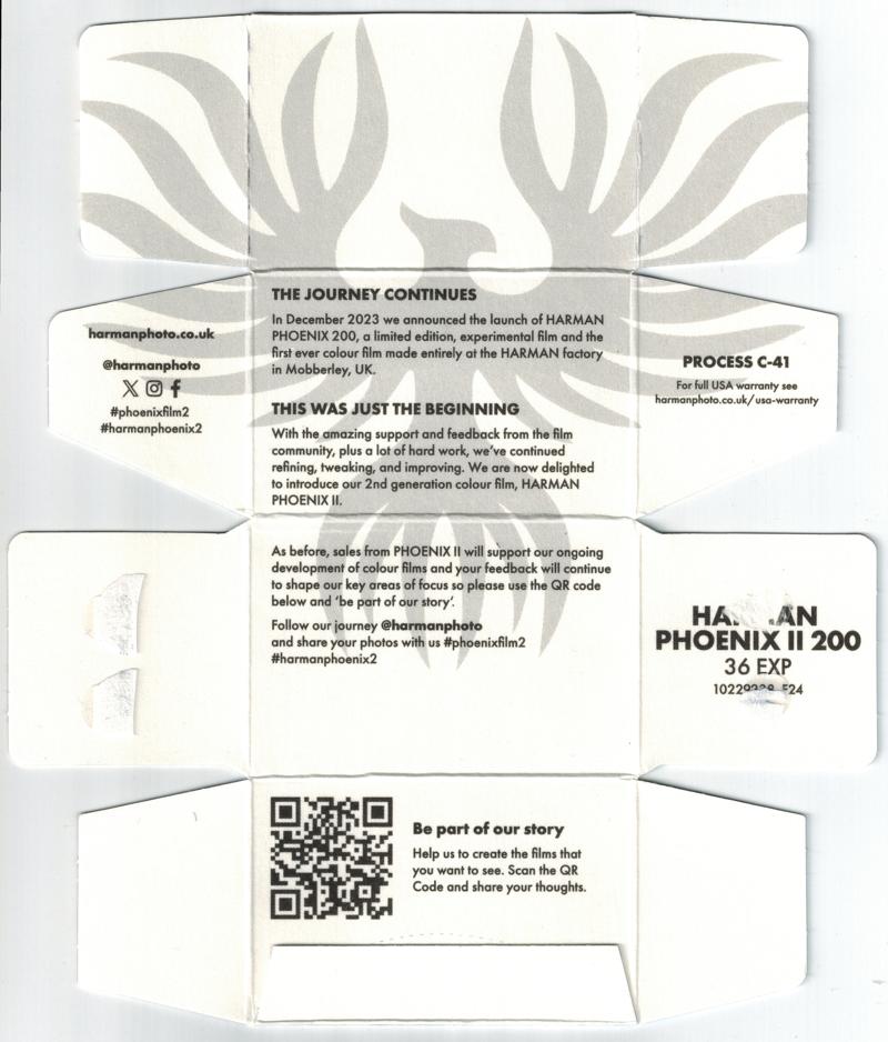 Harman Phoenix II 35mm film box inside
