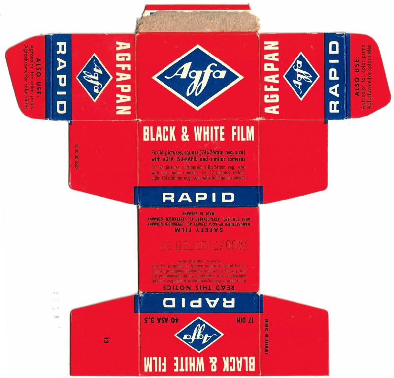 Agfa Agfapan Rapid 35mm film box outside