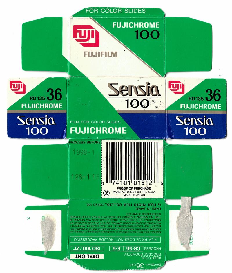 Fujifilm Sensia 35mm film box outside
