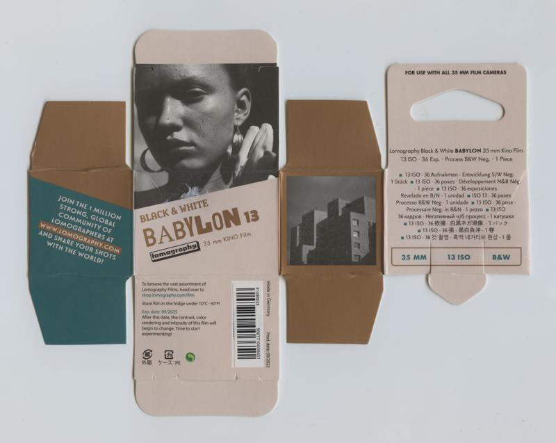 Lomography Babylon 35mm film box outside