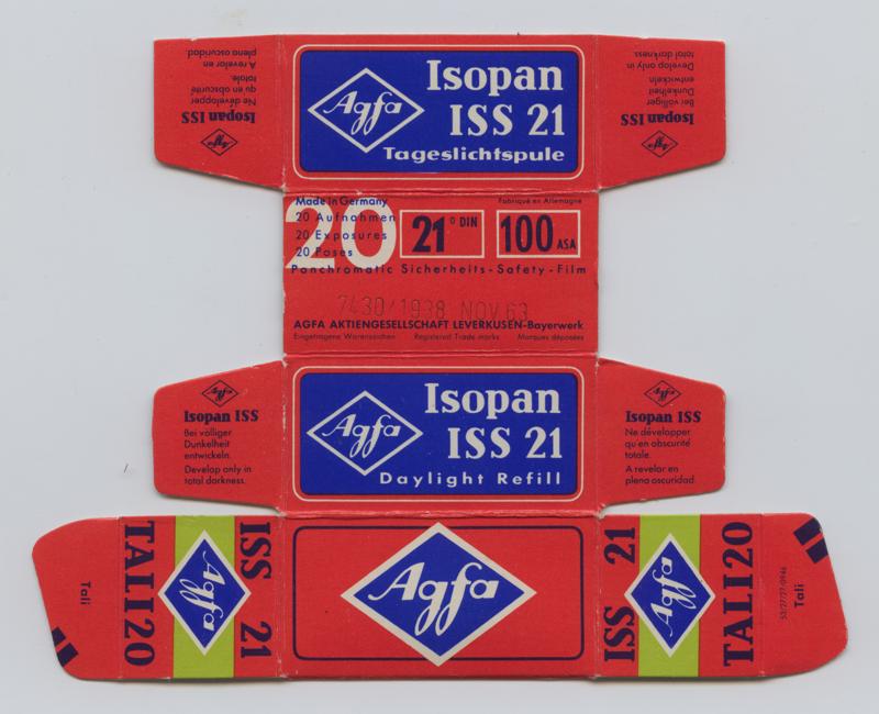 Agfa Isopan ISS 35mm film box outside