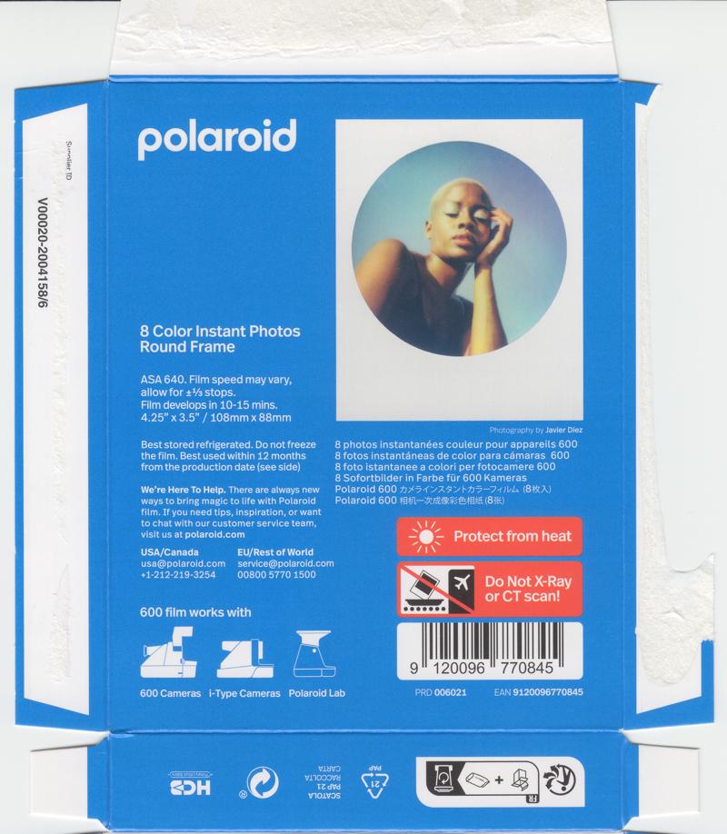Polaroid Color 600 Film Round Frame Integral Film film box outside