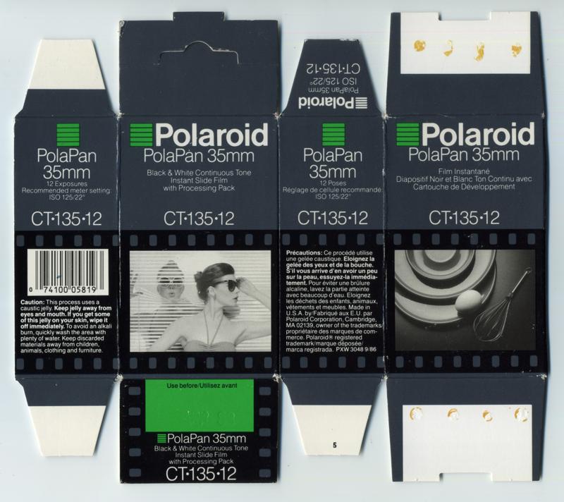 Polaroid PolaPan 35mm 35mm film box outside