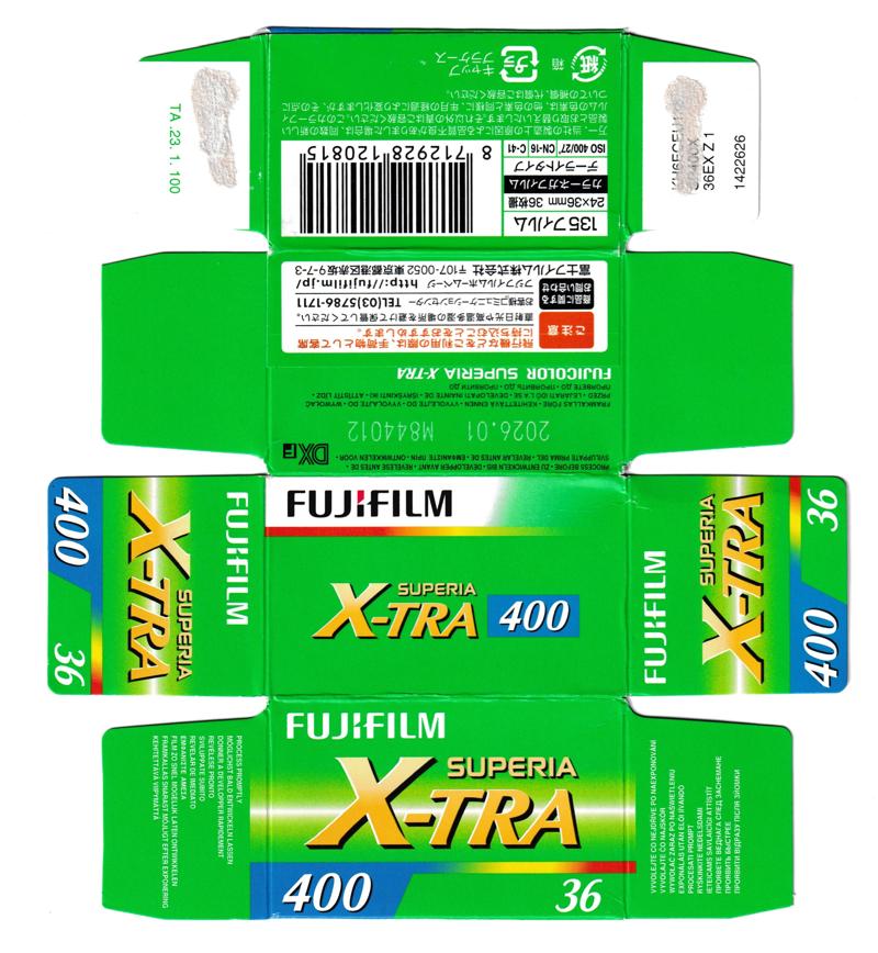 Fujifilm Superia X-Tra 35mm film box outside