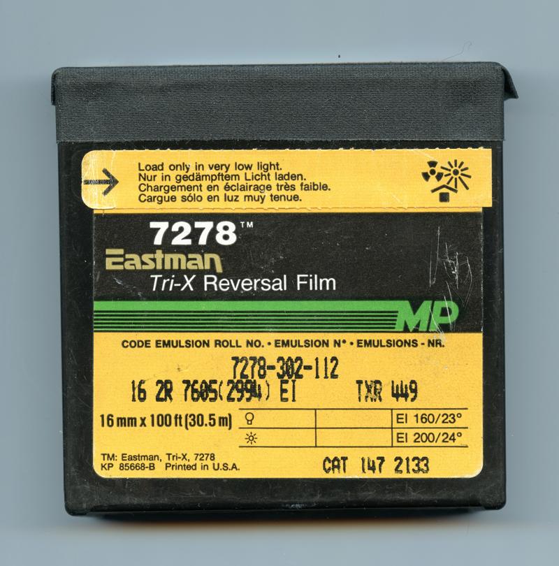 Kodak Eastman Tri-X Reversal Film 7278 16mm film box outside