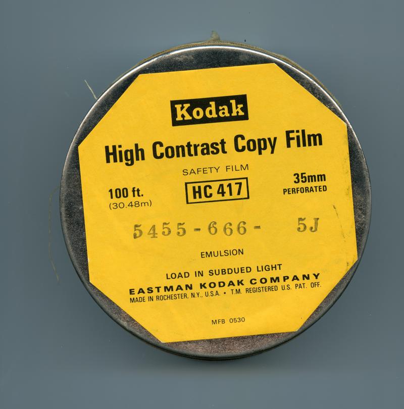 Kodak High Contrast Copy Film 35mm film box outside