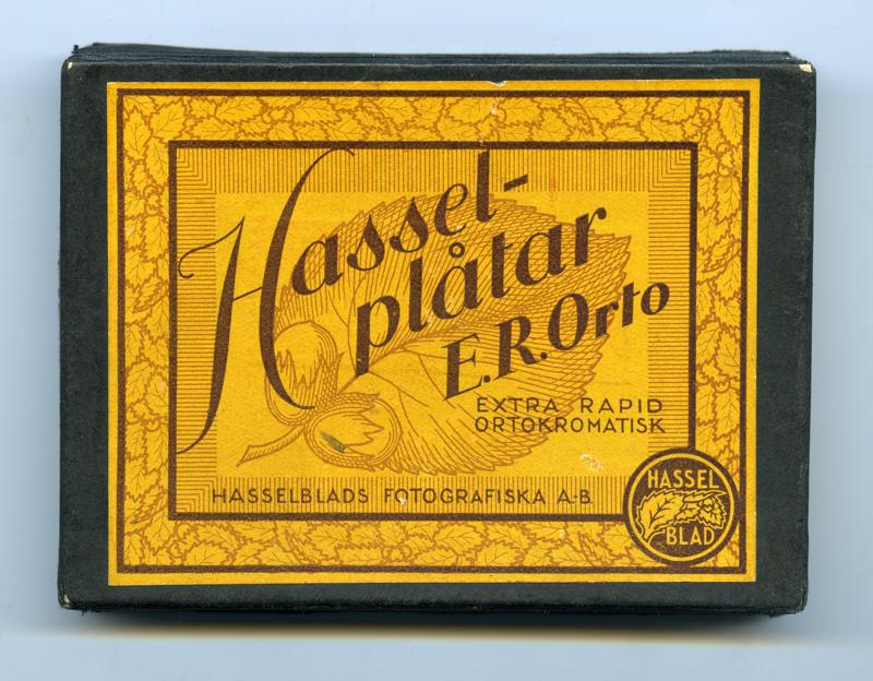 Hasselblad Hassel-plåtar E.R.Orto 6.5x9cm film box outside