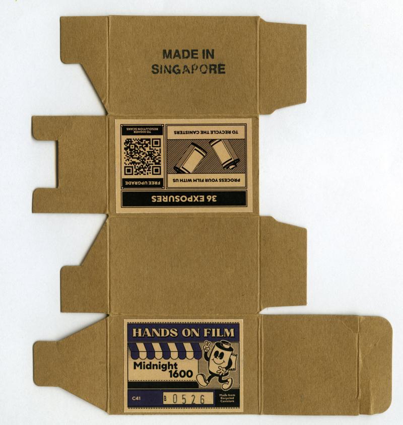 Hands On Film Midnight 1600 35mm film box outside