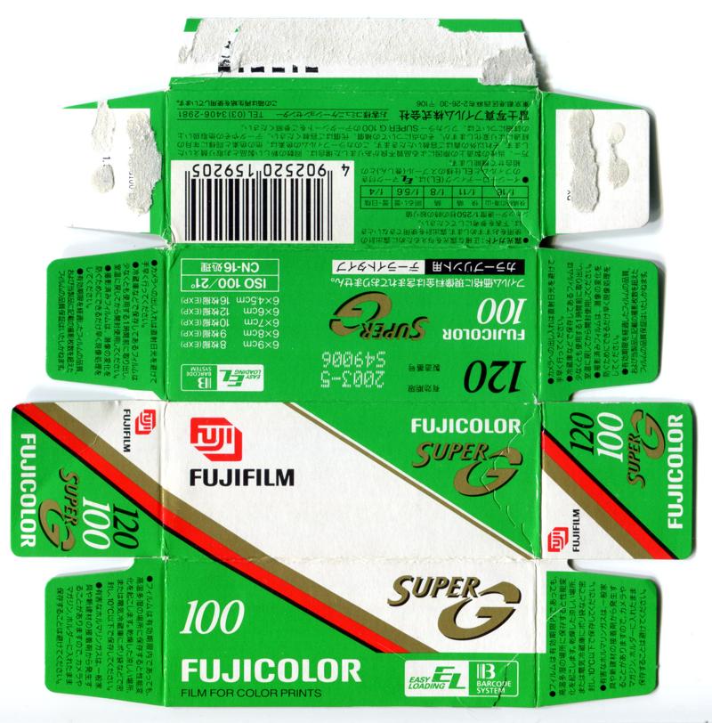 Fujifilm Fujicolor Super G 120 film box outside