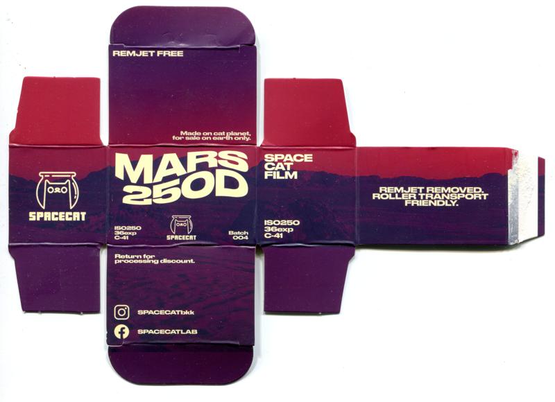 Space Cat Film Mars 250D 35mm film box outside