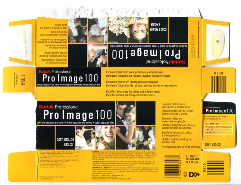 Kodak ProImage 100 35mm film box outside