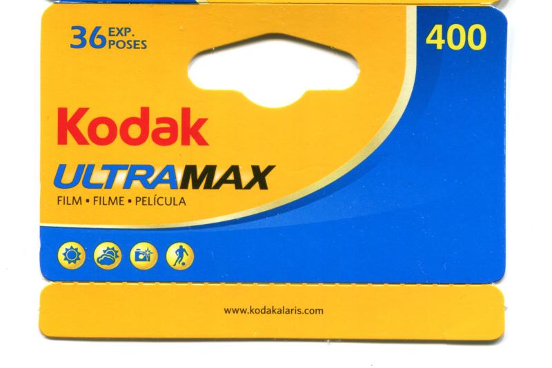 Kodak UltraMax 35mm film box outside