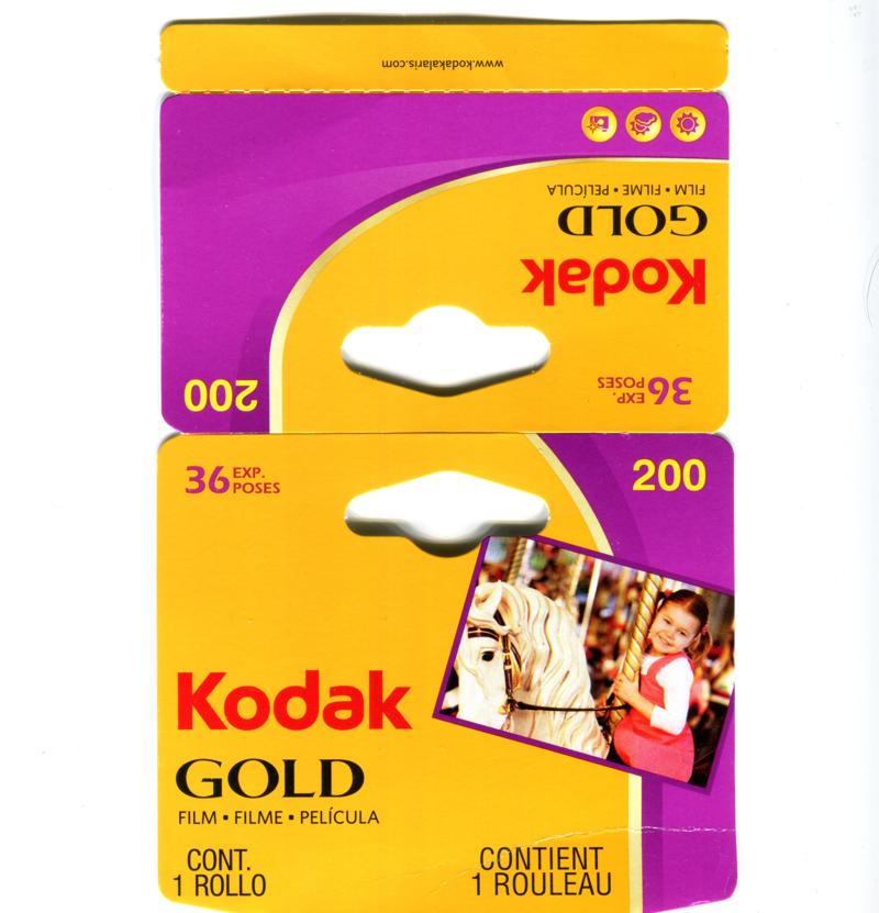 Kodak Gold 35mm film box processing envelope
