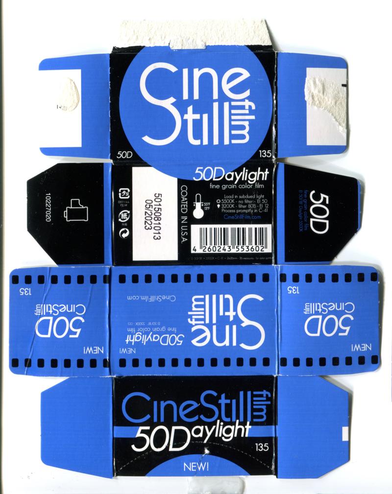 CineStill 50D 35mm film box outside