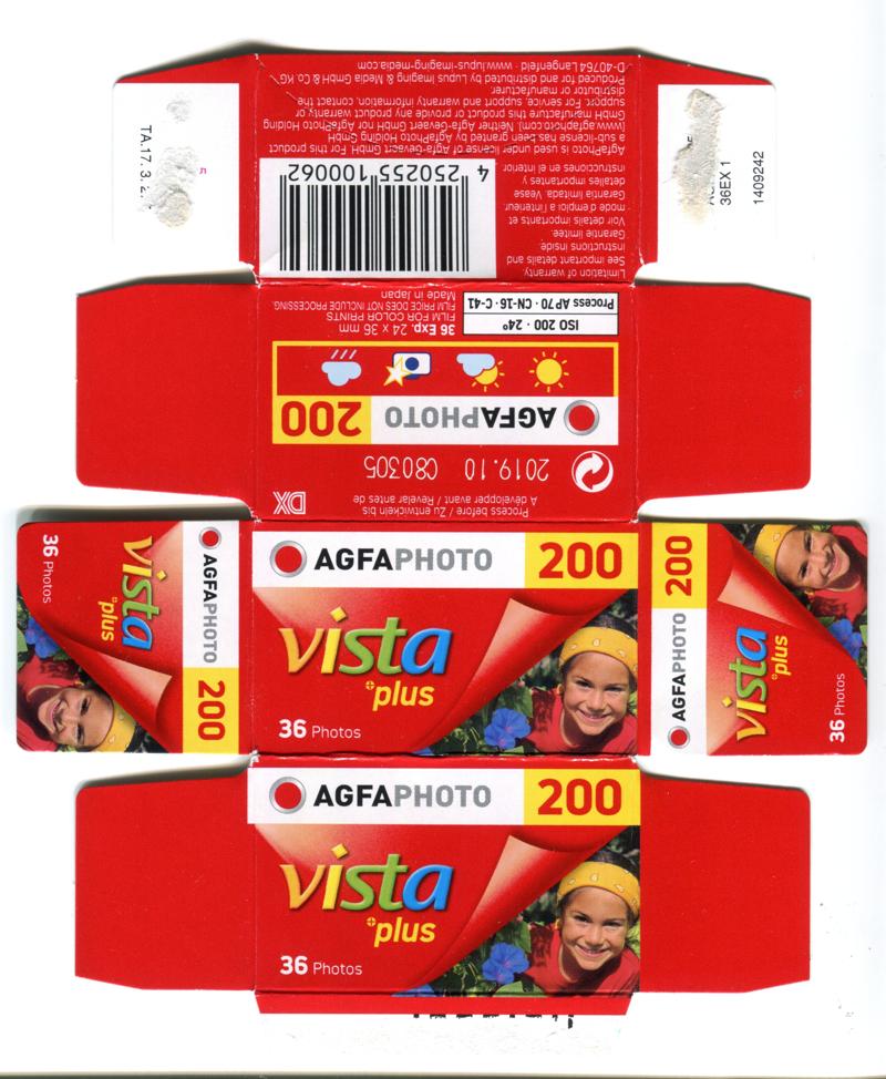 Agfa Vista Plus 200 35mm film box outside
