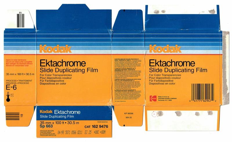 Kodak Ektachrome Slide Duplicating Film 35mm film box outside
