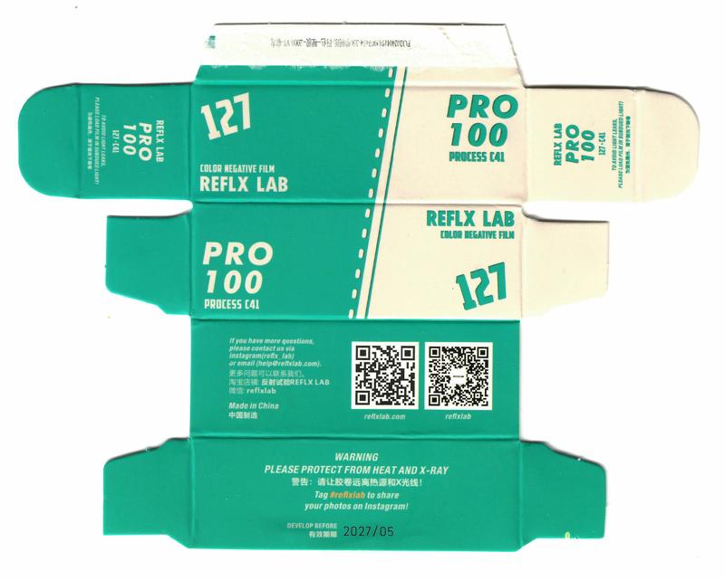 Reflx Lab Pro 100 127 film box outside