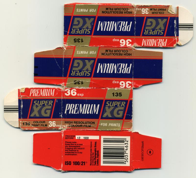 Premium Super XG 35mm film box outside