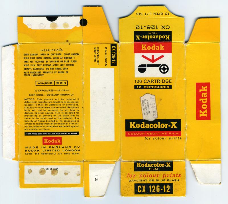 Kodak Kodacolor-X 126 film box outside
