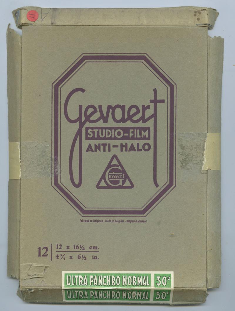 Gevaert Ultra Panchro Normal 12x16.5cm film box outside