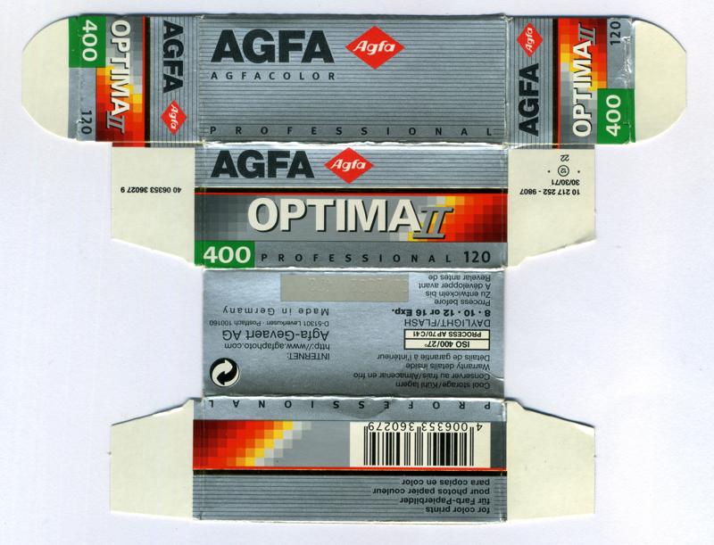 Agfa Optima II 400 120 film box outside