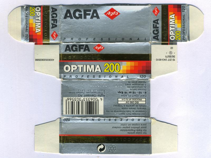 Agfa AgfaColor Optima 200 120 film box outside