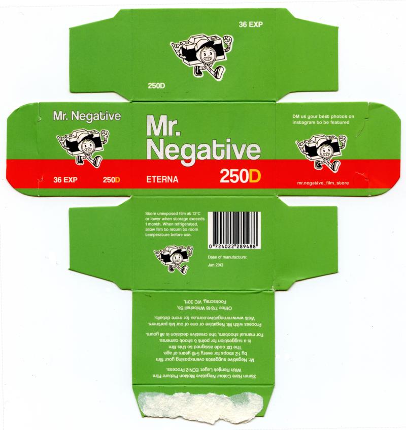 Mr. Negative Eterna 250D 35mm film box outside