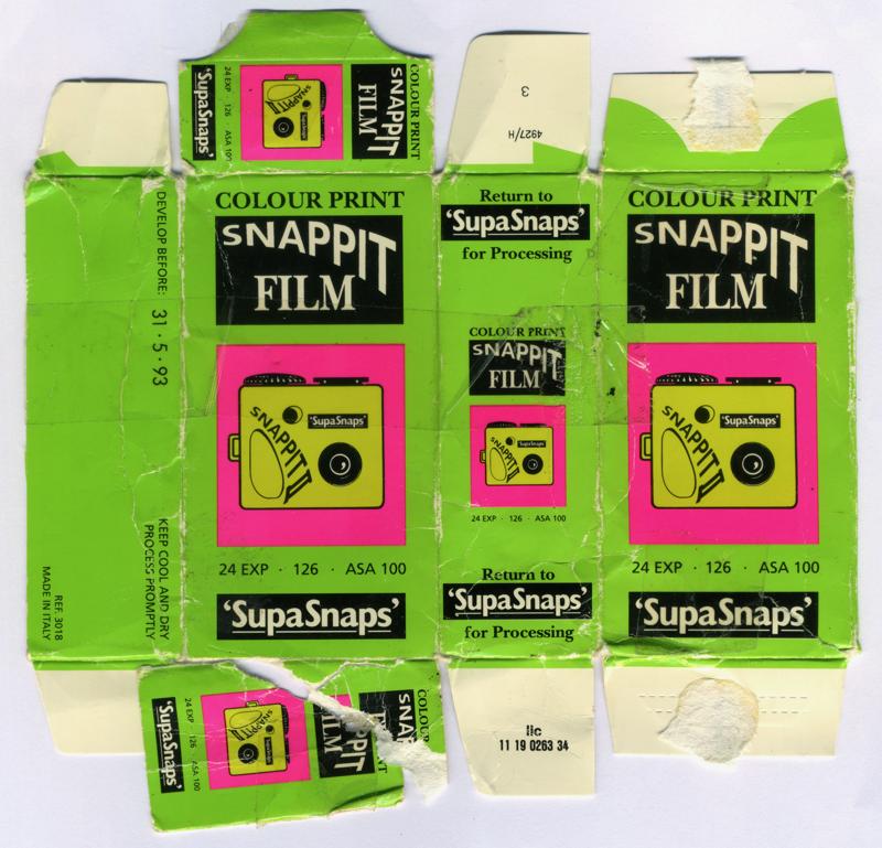 SupaSnaps Snappit Film 126 film box outside