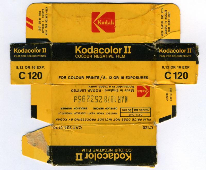 Kodak Kodacolor II 120 film box outside
