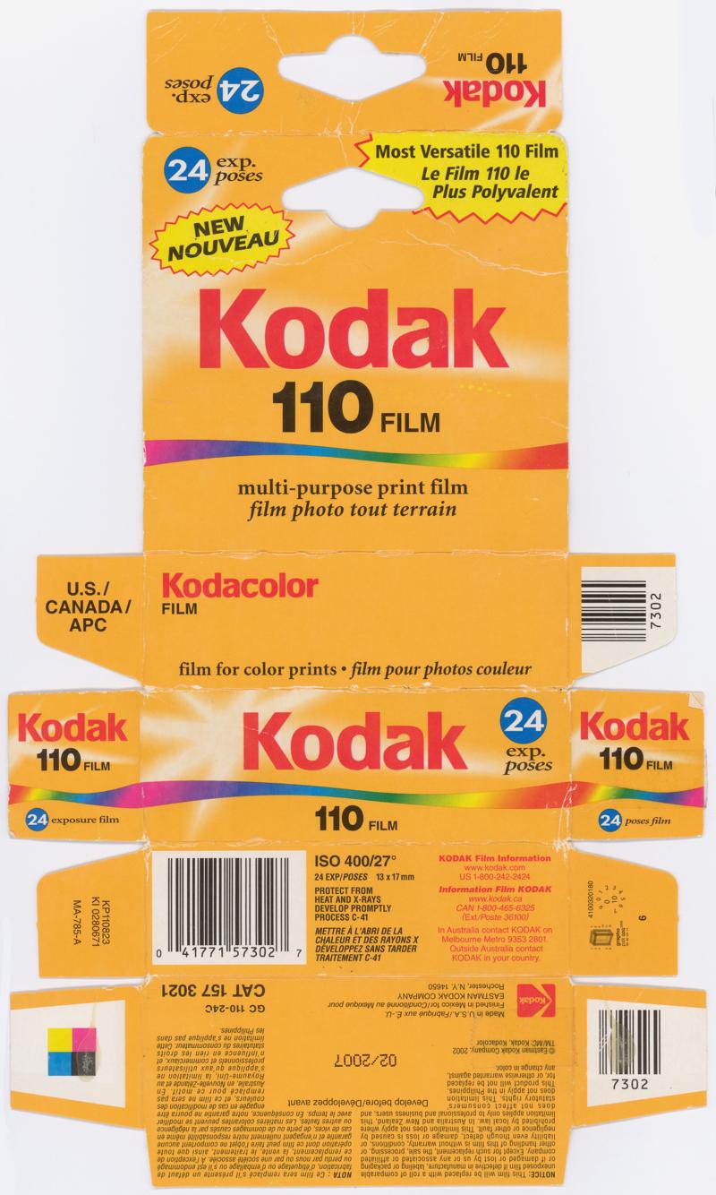 Kodak 110 Film 110 film box outside