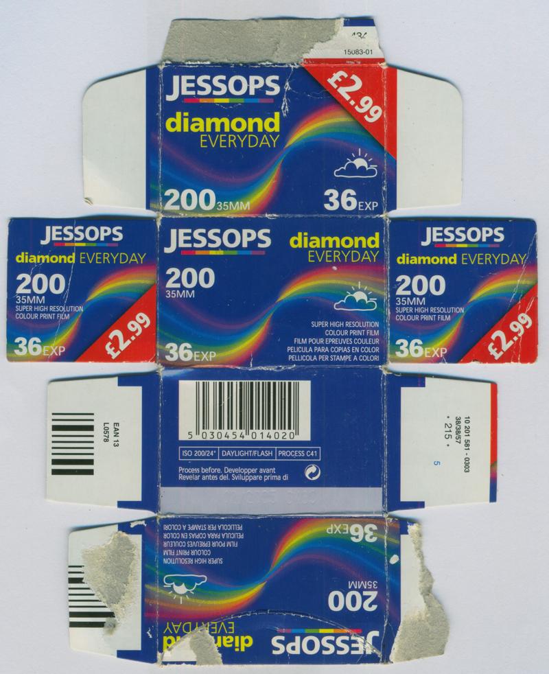 Jessops Diamond Everyday 35mm film box outside