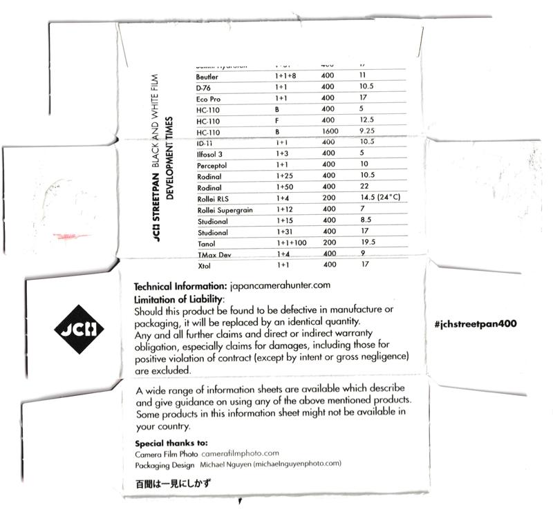 JCH Streetpan 120 film box inside