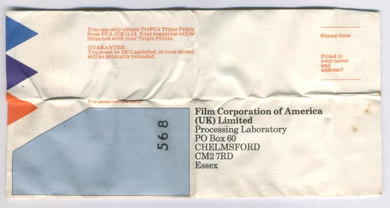 Film Corporation of America TriFCA 35 35mm film box processing envelope