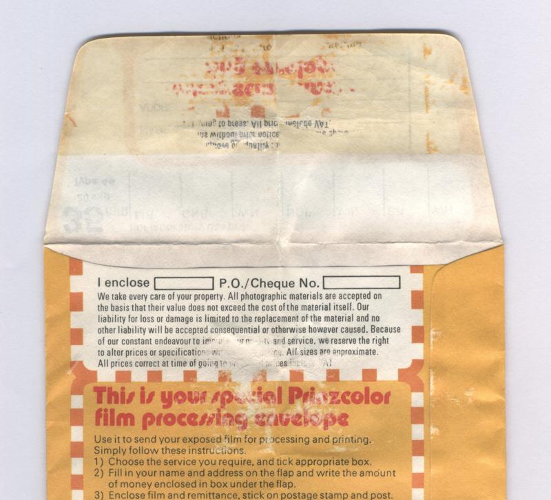PrinzColor Colour Negative Film 35mm film box processing envelope