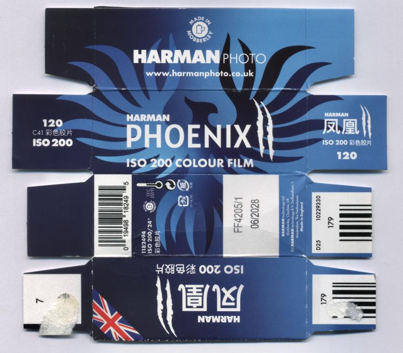 Harman Phoenix II 120 film box outside