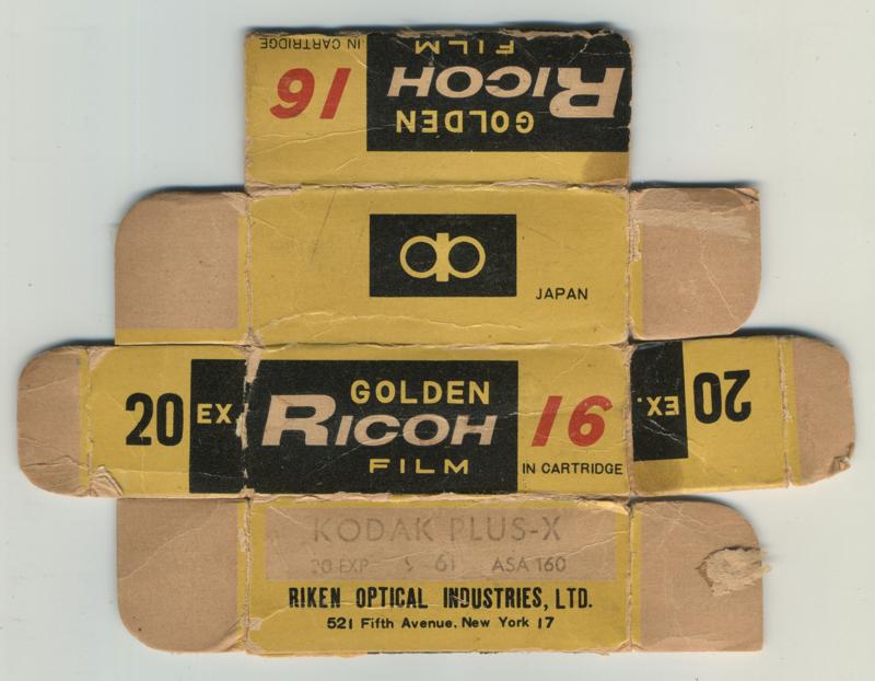 Ricoh Golden 16 16mm film box outside
