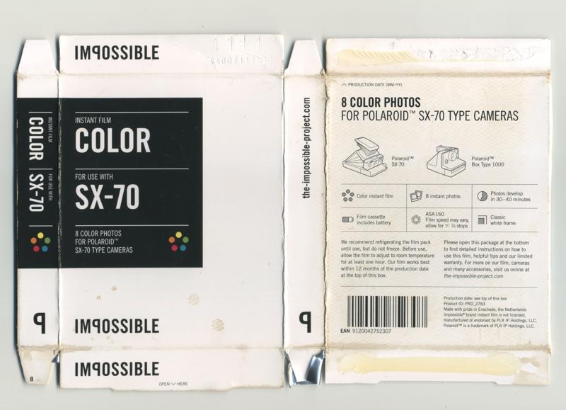 Impossible Project Color Instant Film for Polaroid SX-70 Type Cameras Integral Film film box outside