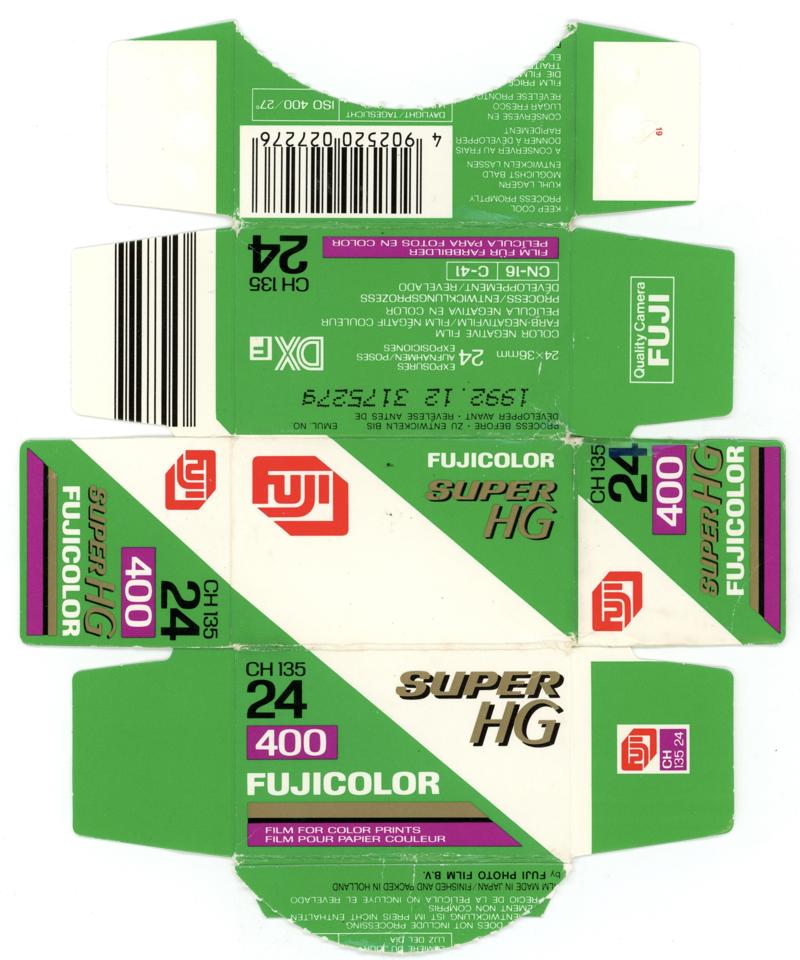 Fujifilm Fujicolor Super HG 35mm film box outside