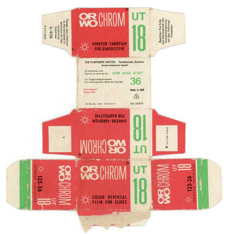 ORWO Chrom UT18 35mm film box outside