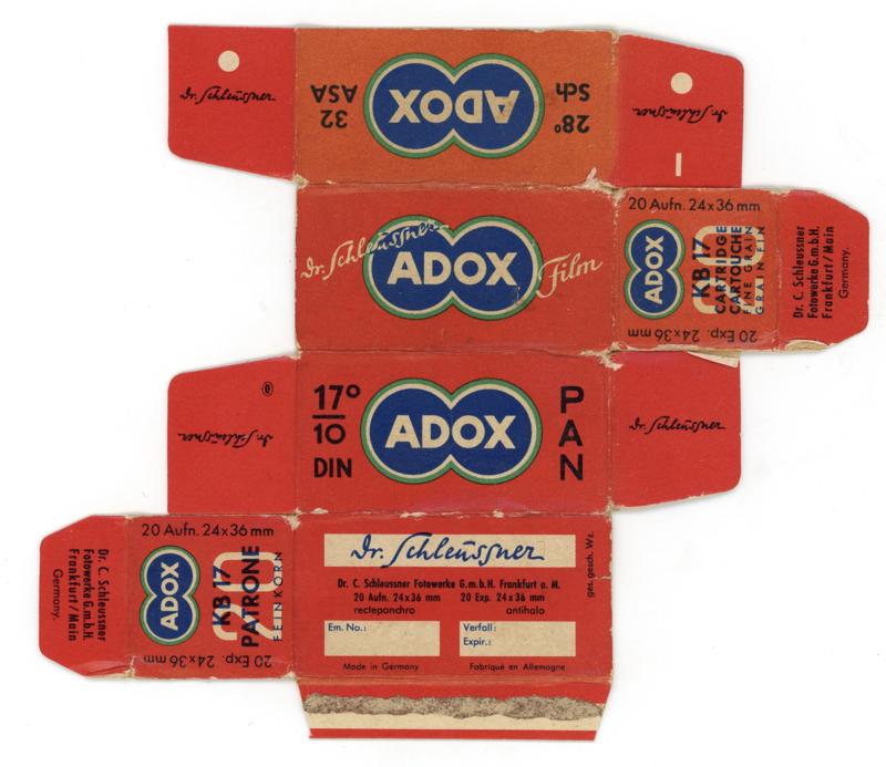 ADOX KB 17 35mm film box outside