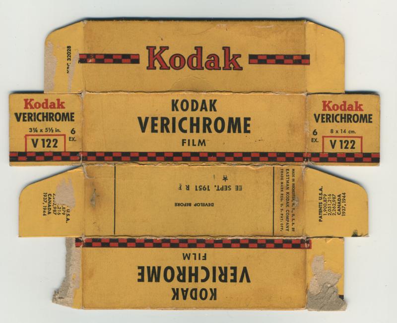 Kodak Verichrome 122 film box outside