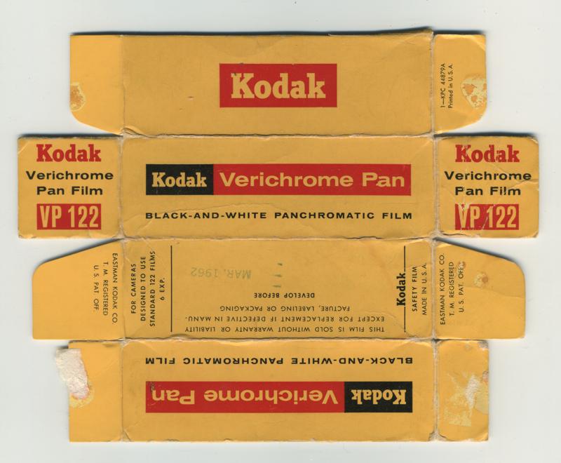 Kodak Verichrome Pan 122 film box outside