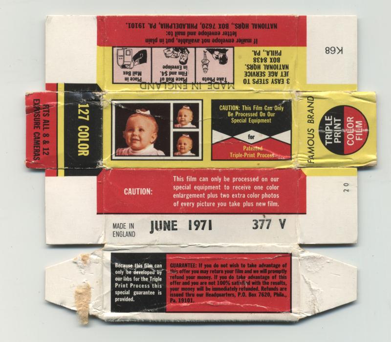 Famous Brand Labs Color Negative Film 127 film box outside
